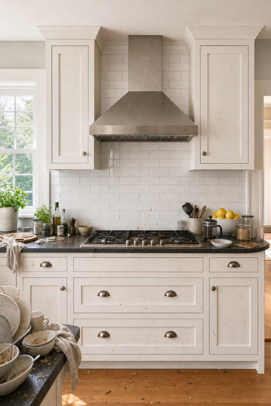 Kitchen reset before cleaning