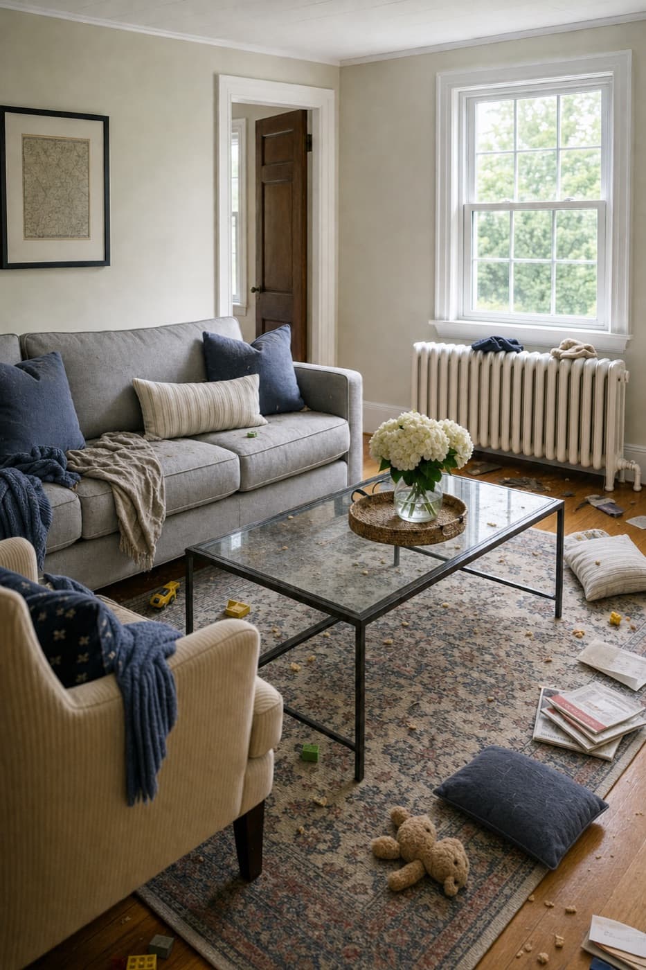 Living room refresh before cleaning